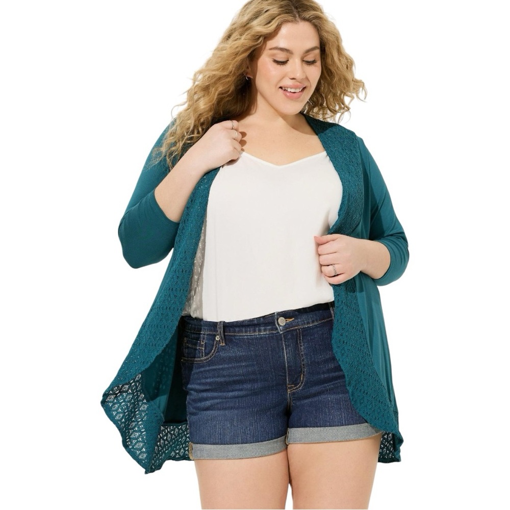 NWT Torrid Super Soft Cardigan 3/4 Sleeve Drape Front - Size: M (10)